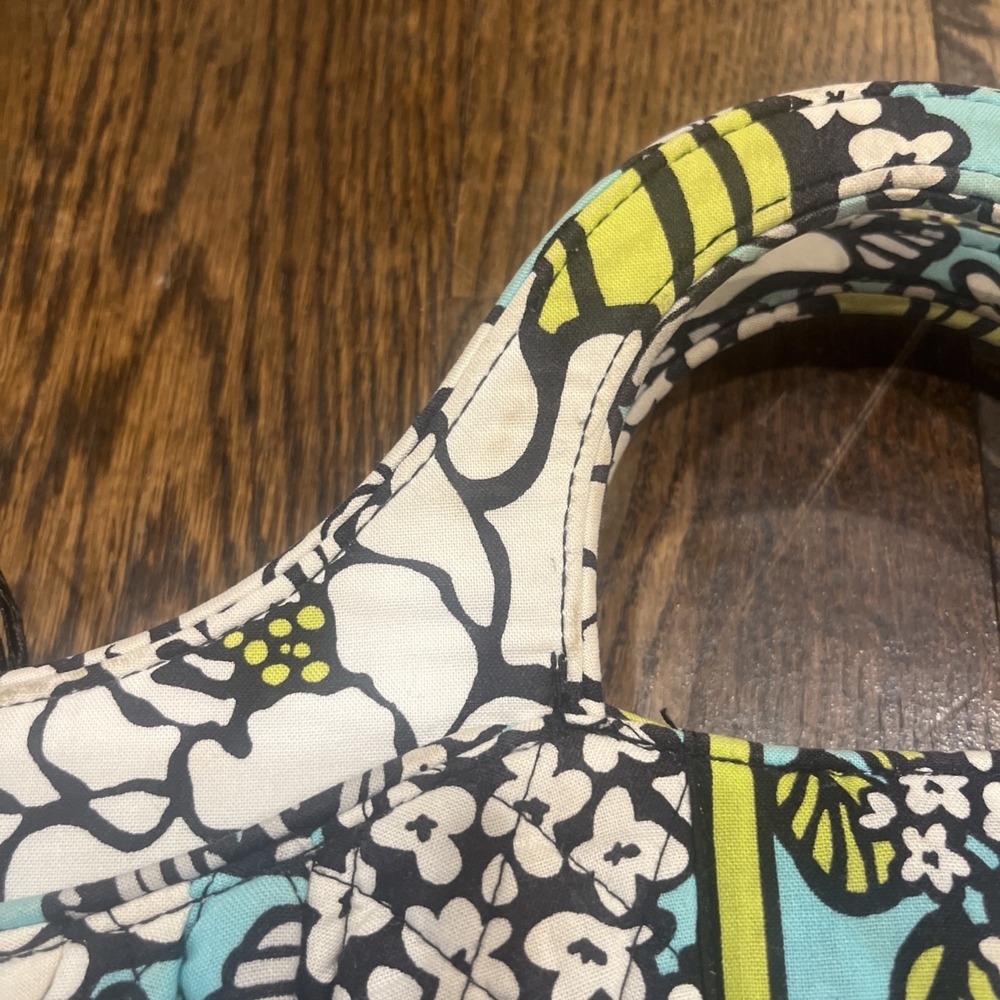 Vera Bradley Abby Purse Handbag Satchel Island Blooms Aqua Blue Floral RETIRED - Picture 7 of 8